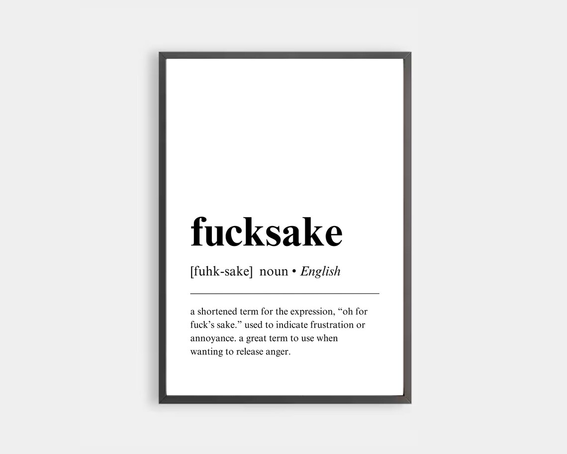 Fucksake Definition Funny Office Art Print - Image 3