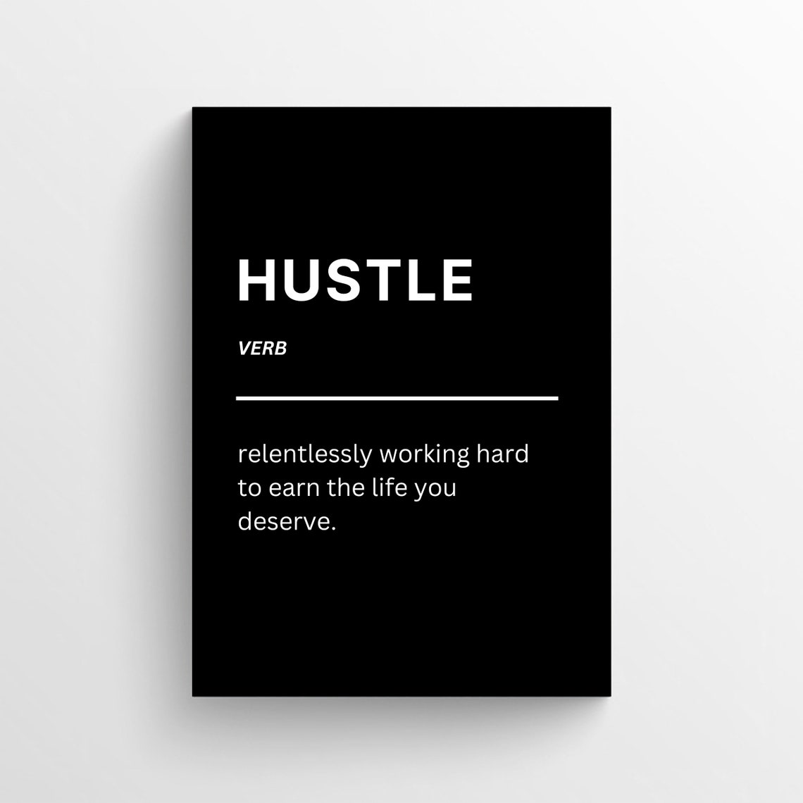 Hustle Definition Motivational Black Minimalist Quote Poster - Image 3