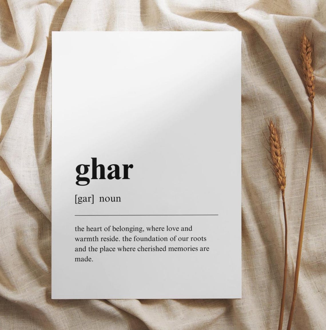 Ghar Definition Home Dictionary Poster South Asian Family Wall Decor - Image 2