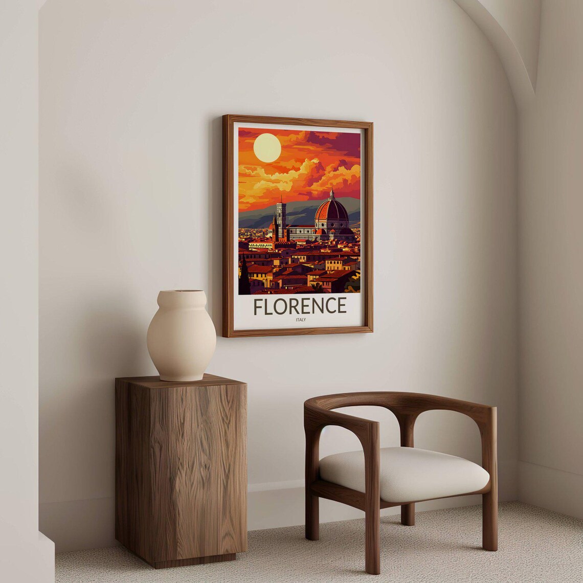Florence Italy Duomo Cathedral Sunset Old City Travel Poster - Image 2