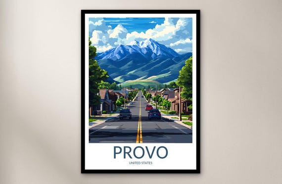 Provo Travel Poster Wall Art Print United States Home Decor Gift North America Illustration