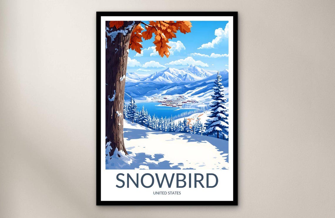 Snowbird United States Ski Resort Winter Mountain Travel Poster