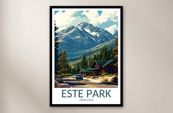 Este Park Travel Poster Wall Art Print United States Home Decor Gift North America Illustration