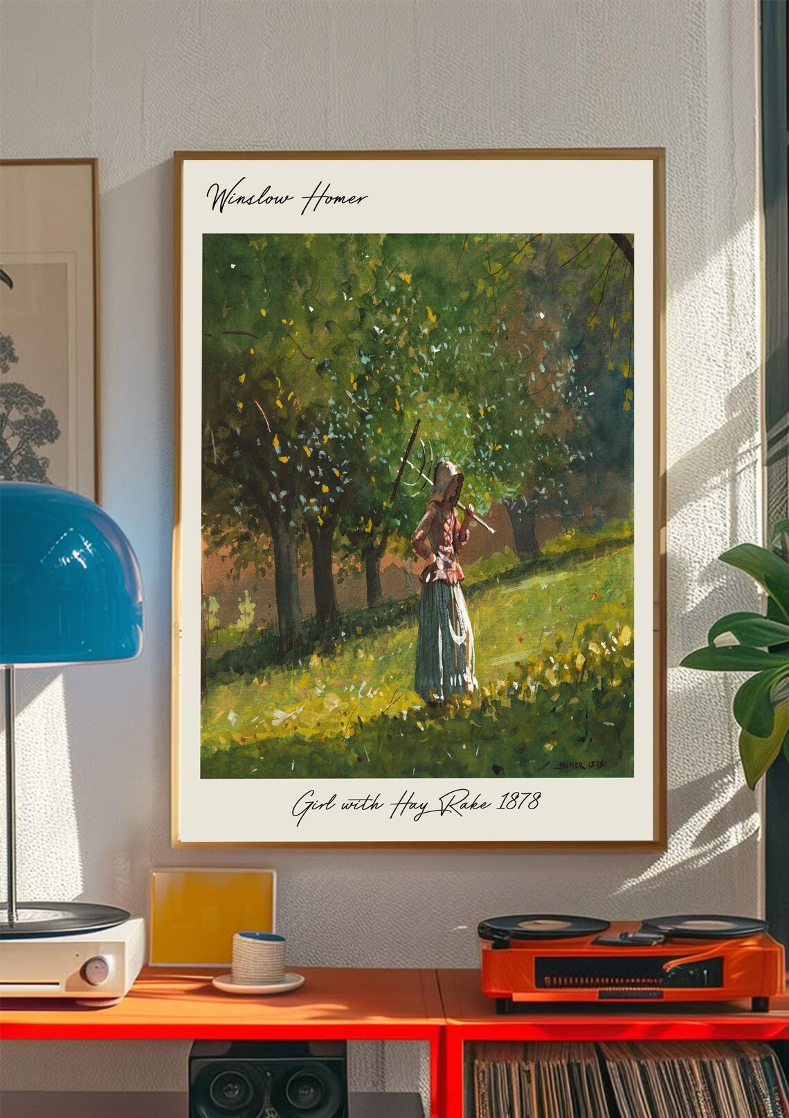 Winslow Homer Girl With Hay Rake, Vintage Painting - Image 5