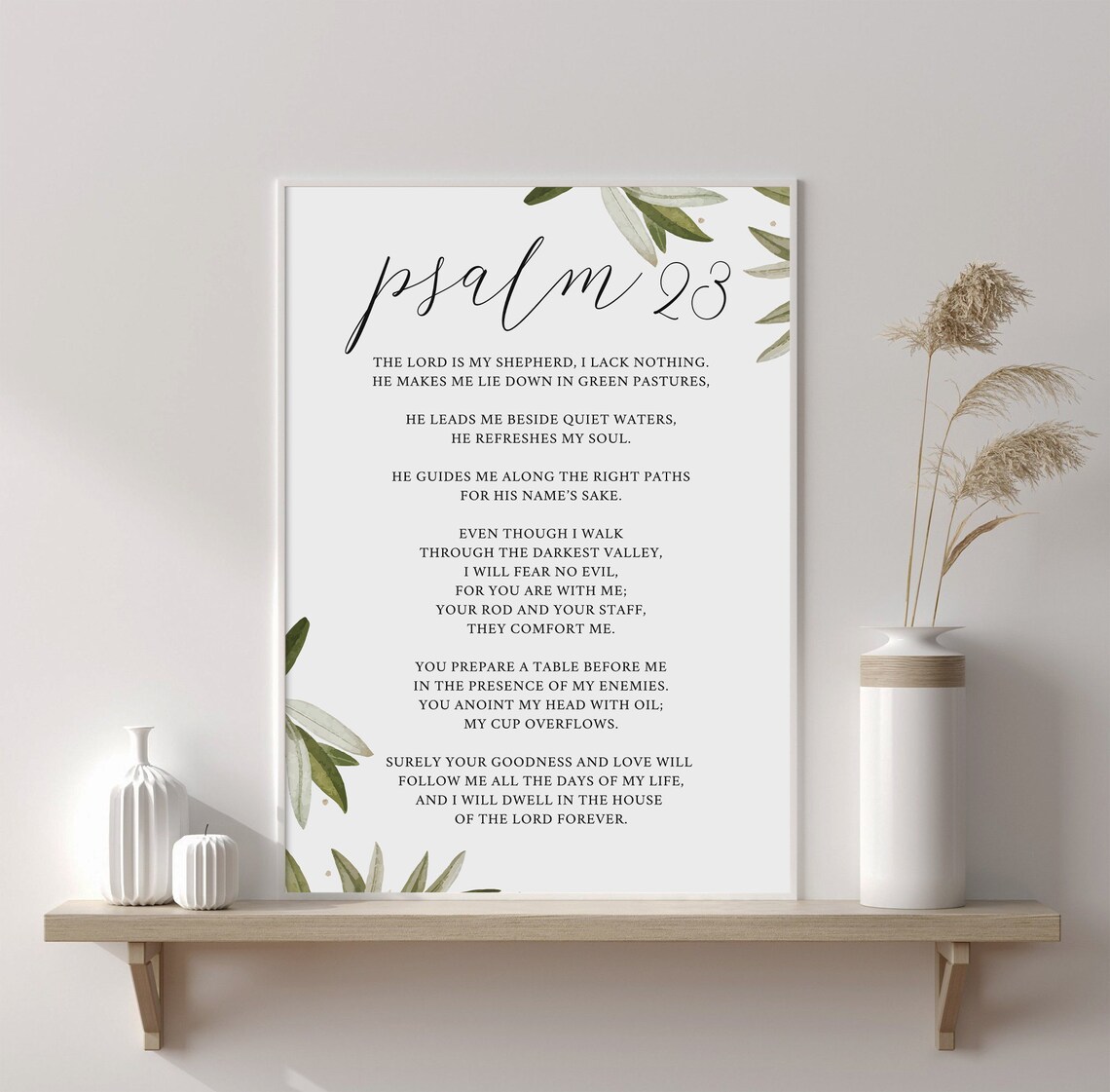 Psalm 23 Bible Verse Art Print, Christian Decor - Image 3