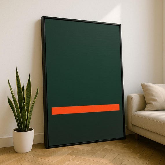 Bold Green Rothko Style Color Field Canvas Wall Art Print Modern Living Room Decor Statement Piece