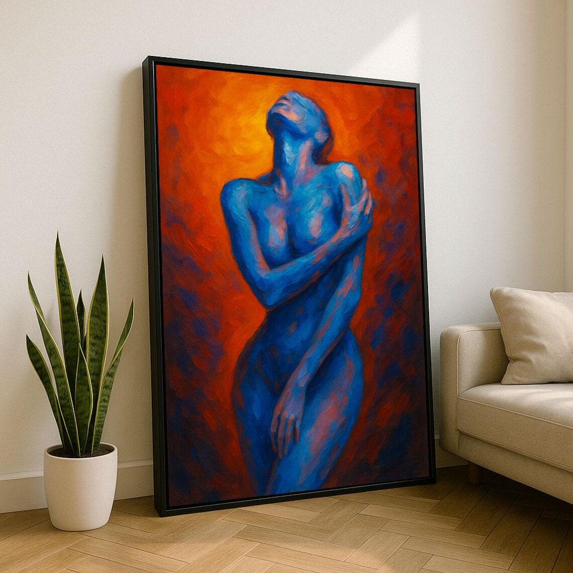 Alluring Abstract Female Figure Canvas Wall Art Print Bold Living Room Decor Statement Piece