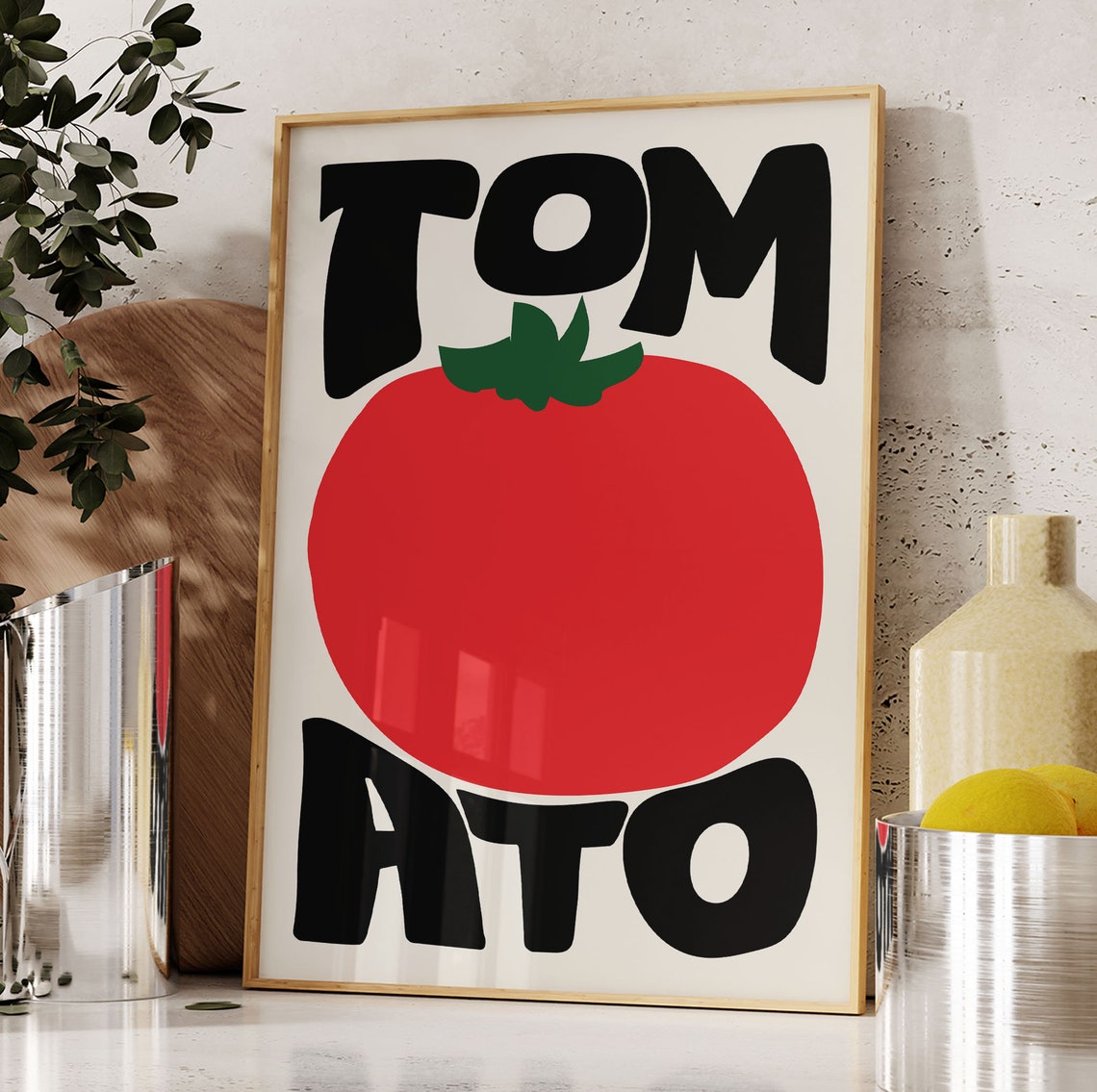 Tomato Bold Retro Typography With Giant Red Tomato Kitchen Poster - Image 4