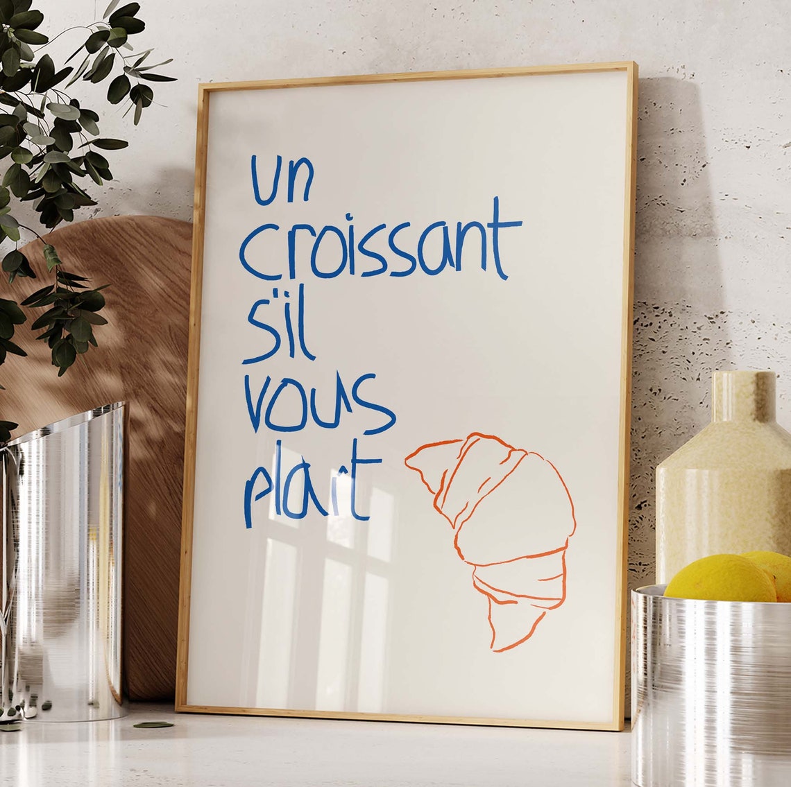 Un Croissant Sil Vous Plait French Bakery Handwritten Kitchen Poster - Image 4