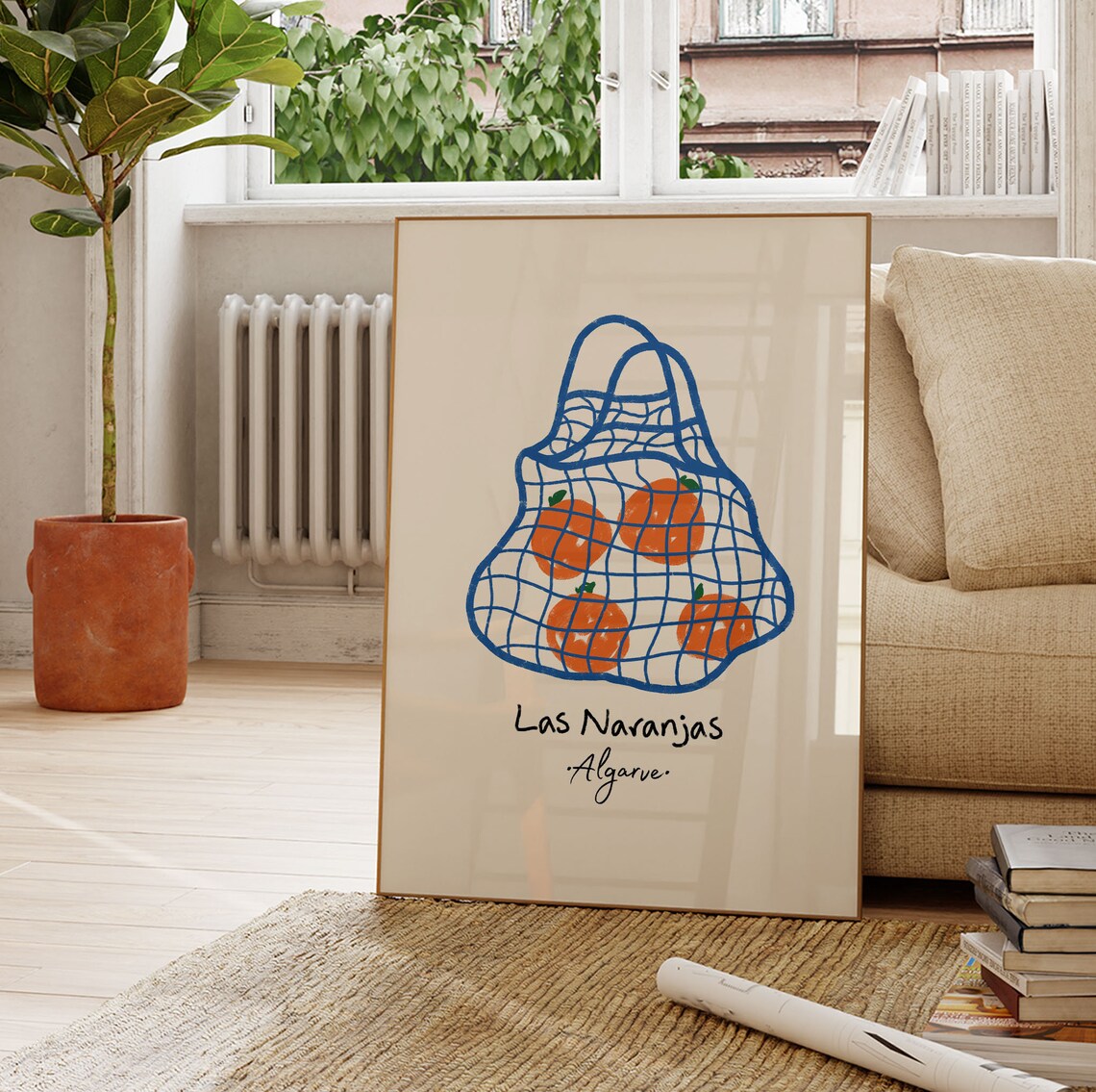 Las Naranjas Retro Oranges Kitchen Art Print - Image 4