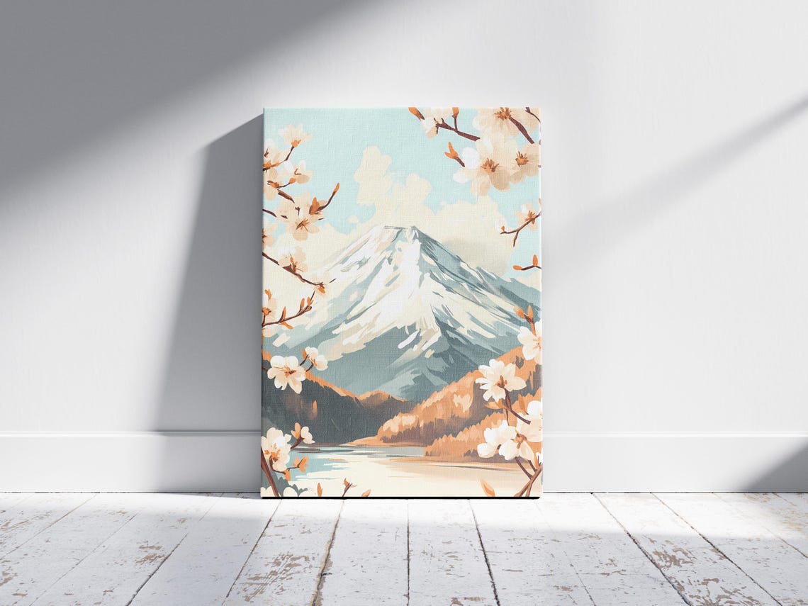 Mount Fuji with Cherry Blossoms Japanese Spring Travel Poster - Image 2
