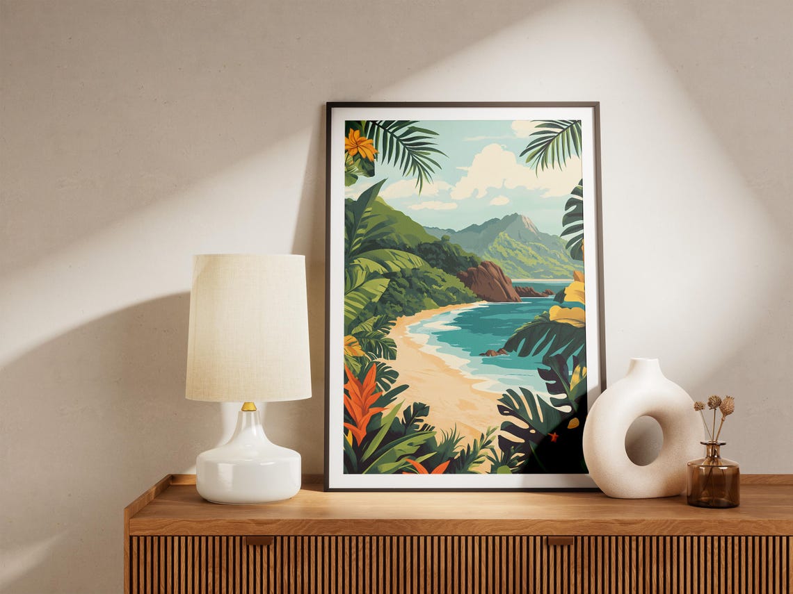 Costa Rica Guanacaste Jungle Beach Red Rock Headland View Poster - Image 5
