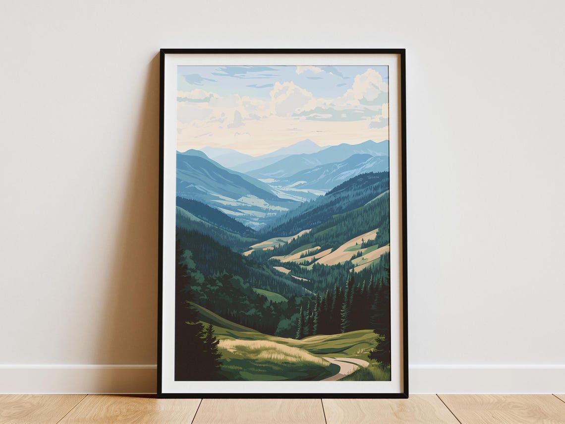 Transylvanian Alps Romania Carpathian Mountain Valley Poster