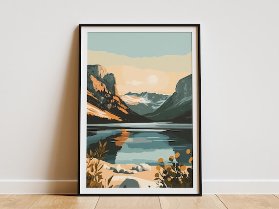 Durmitor Mountain Lake Sunset Landscape National Park Poster