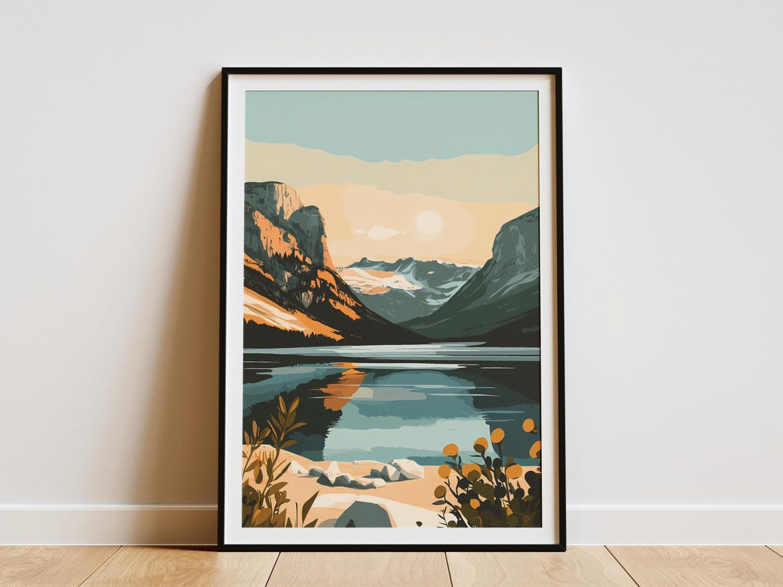 Durmitor Mountain Lake Sunset Landscape National Park Poster