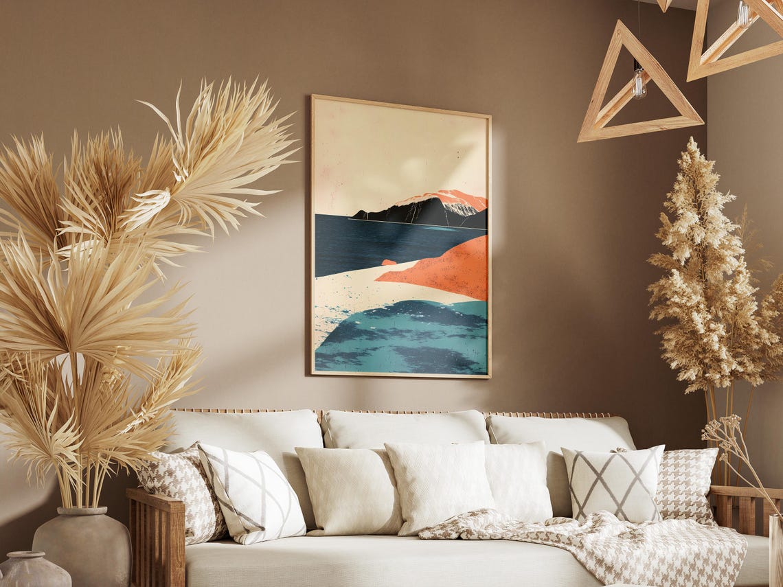 South Georgia Island Abstract Coastal Cliffs Seascape Poster - Image 3