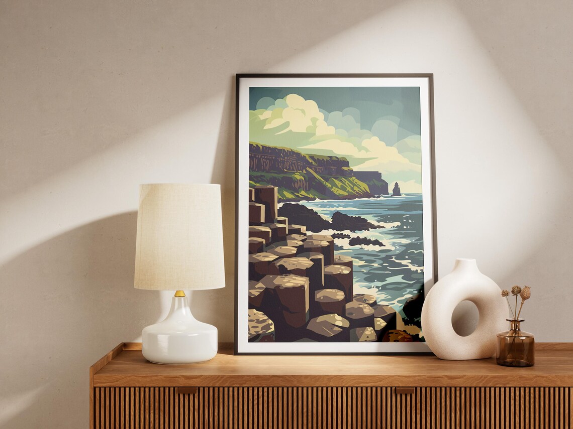 Giants Causeway Ireland Travel Poster, Minimalist - Image 2