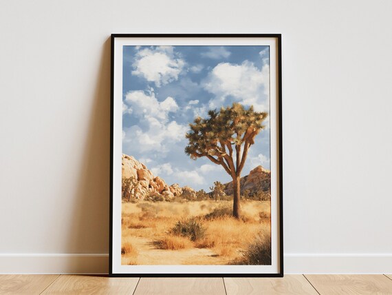 Joshua Tree National Park Golden Desert Lone Joshua Tree Poster