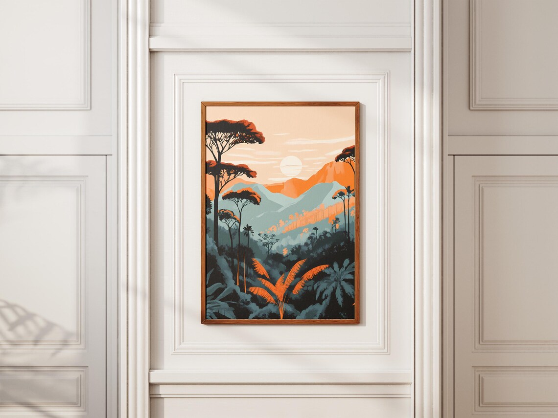 Ranomafana Madagascar Poster Tropical Jungle Mountain Sunset - Image 2