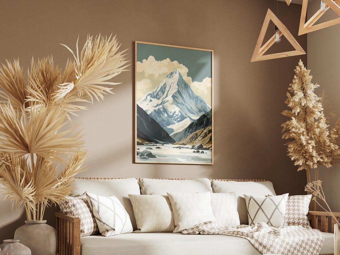 K2 Mountain Pyramid Summit Above Rocky Valley Pakistan Poster - Image 3