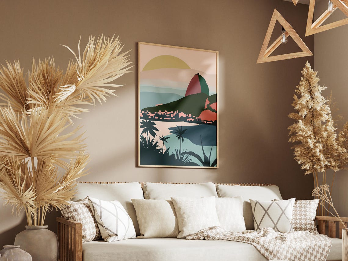 Rio de Janeiro Sugarloaf Mountain and Bay Sunset Travel Poster - Image 3