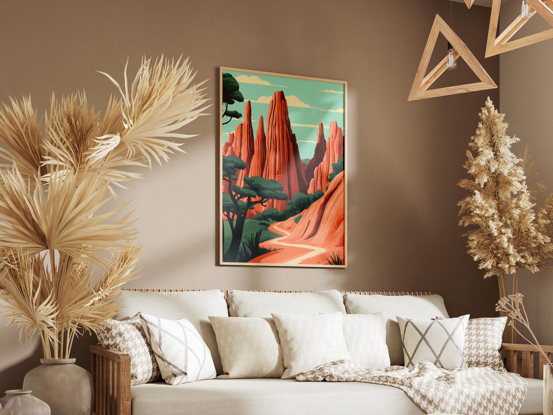 Tsingy de Bemaraha Madagascar Red Rock Spires Winding Path Poster - Image 3