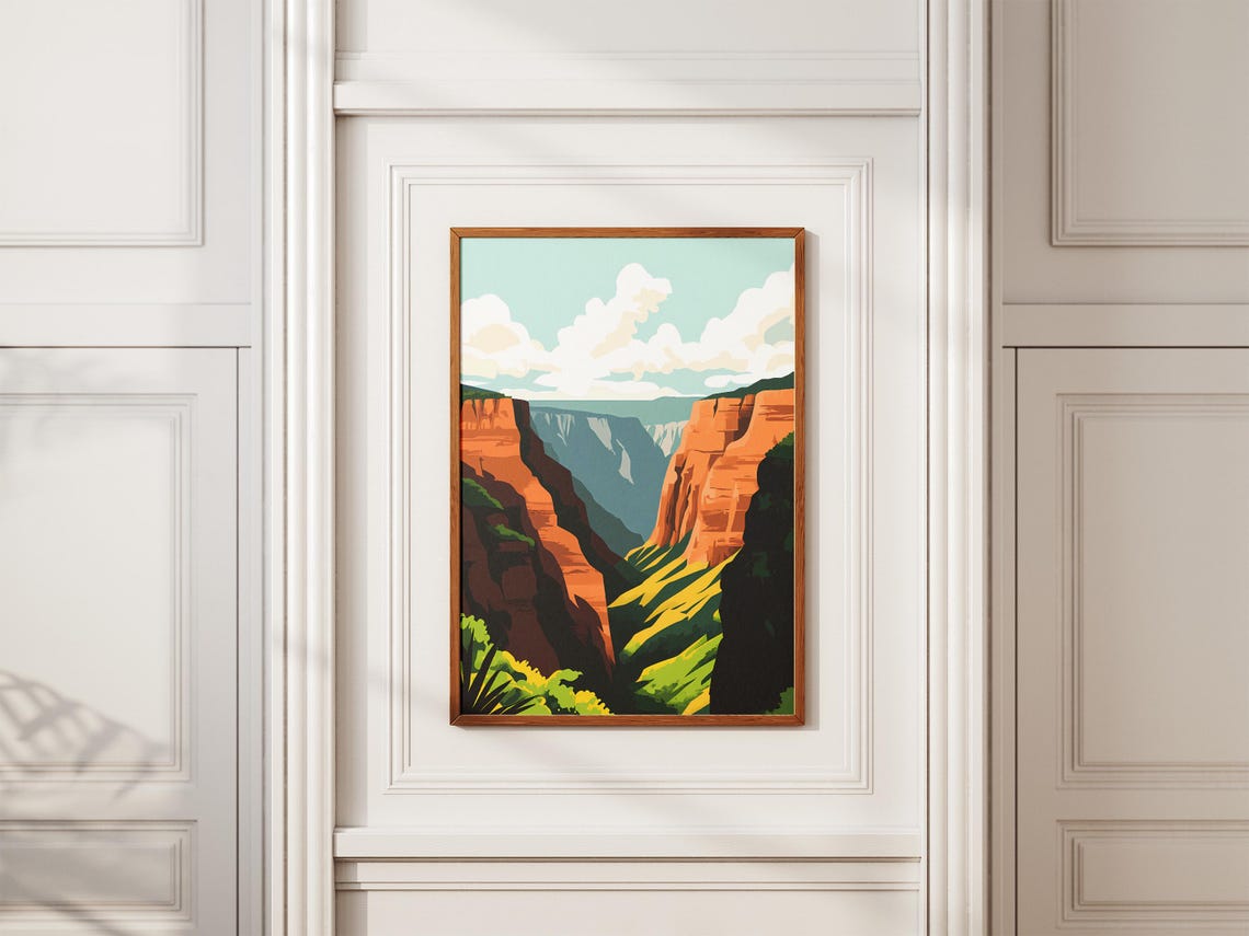 Waimea Canyon Kauai Hawaii Dramatic Red Gorge Vista Travel Poster - Image 2
