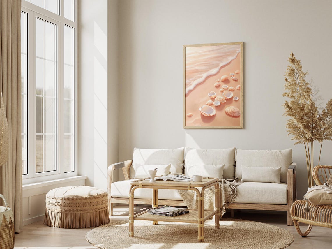 Seashell Beach Poster Coastal Wall Art Summer Beach Print Ocean Decor Sandy Shore Seashell Artwork Beach Home Decor Coastal Scene Summer - Image 4