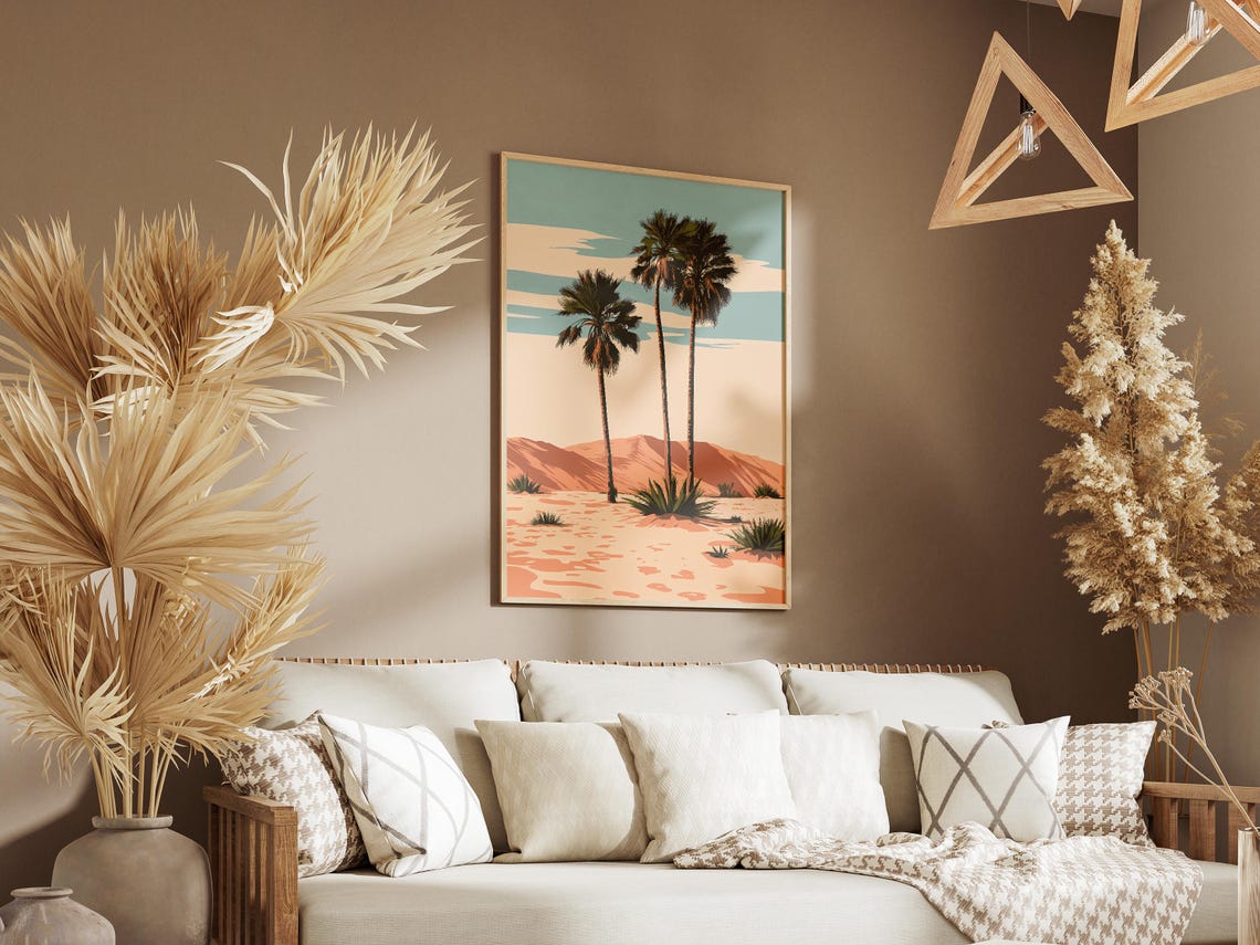 Namibia Desert Palm Trees Poster African Desert Landscape Wall Decor - Image 3