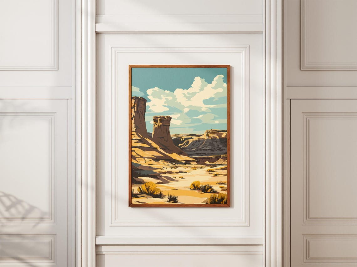 Argentina Ischigualasto Talampaya Natural Parks Poster South America Desert Landscape Print Travel Art National Park Illustration Vintage - Image 2