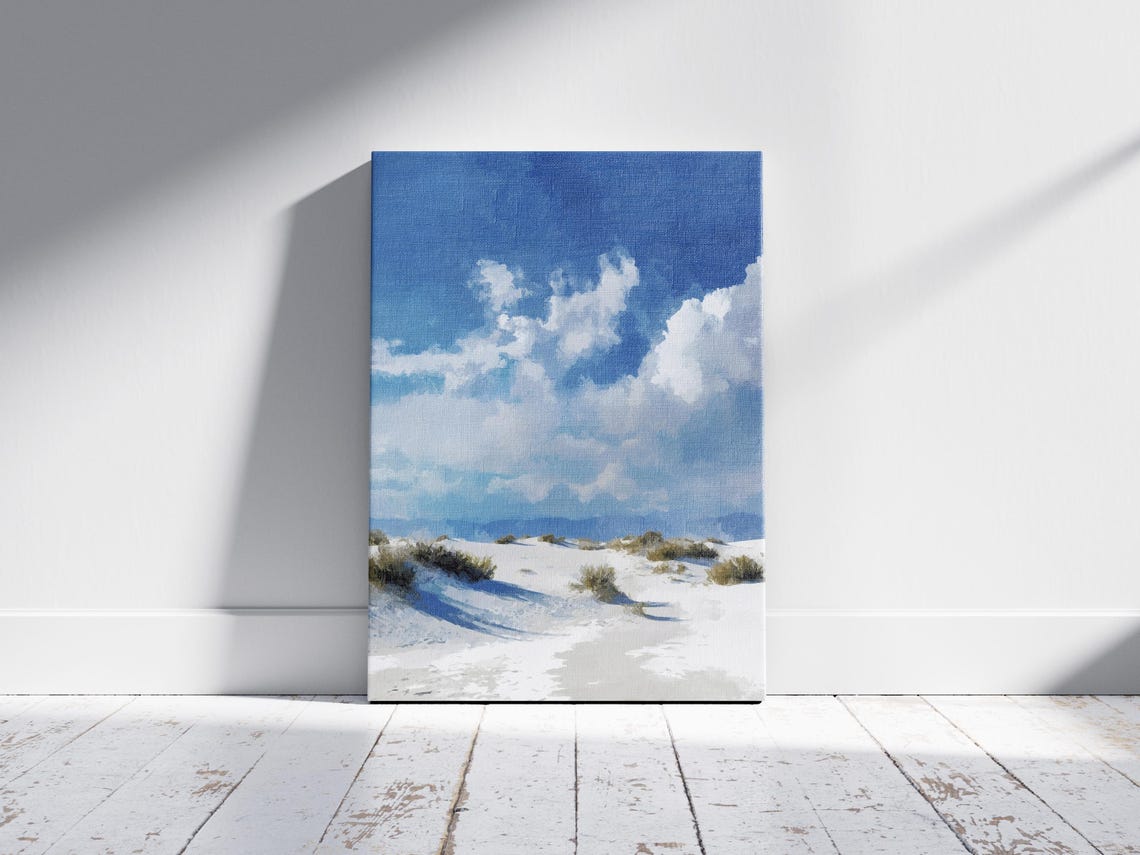 White Sands National Park Minimalist White Dune Landscape Poster - Image 2