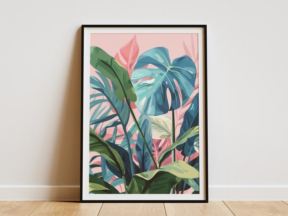 Tropical Leaves Minimalist Boho Art Print