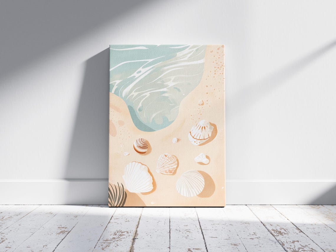 Seashells On The Shore Poster Minimalist Beach Art For Coastal Decor - Image 2