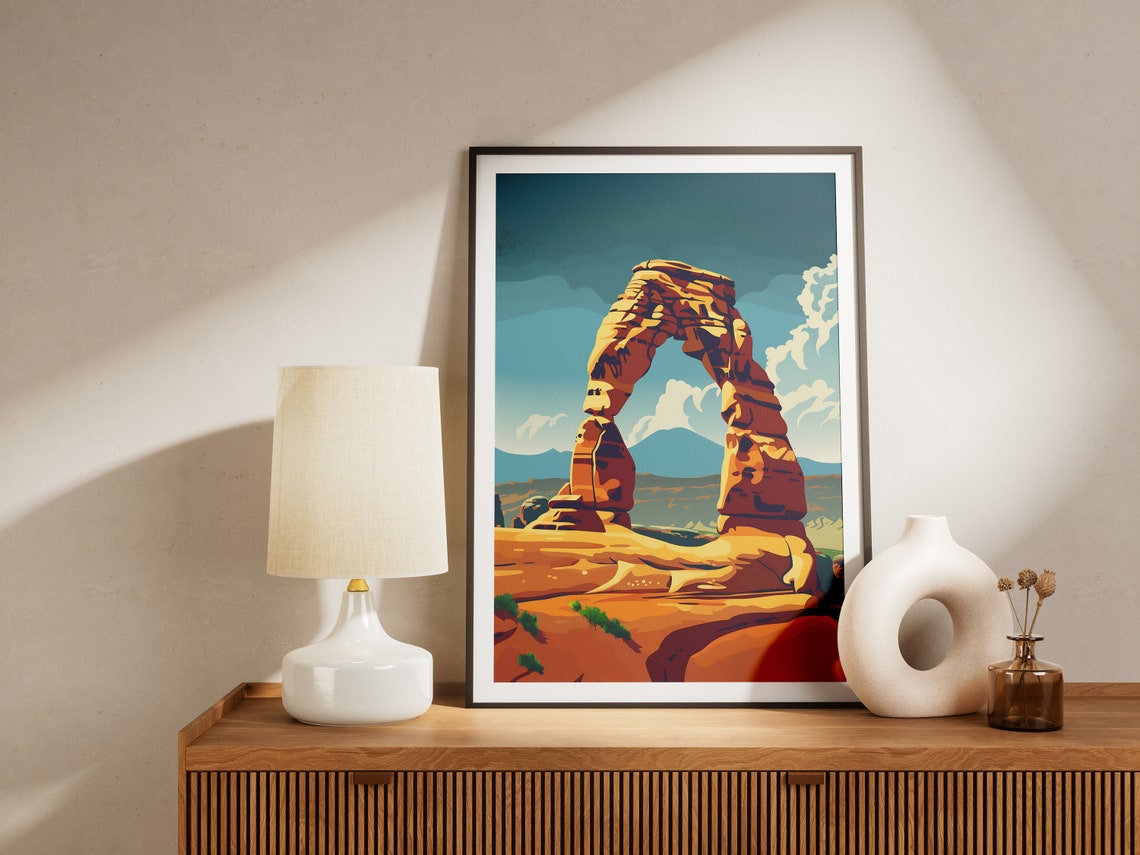 Delicate Arch Utah Red Desert Sandstone Arch Landscape Poster - Image 2