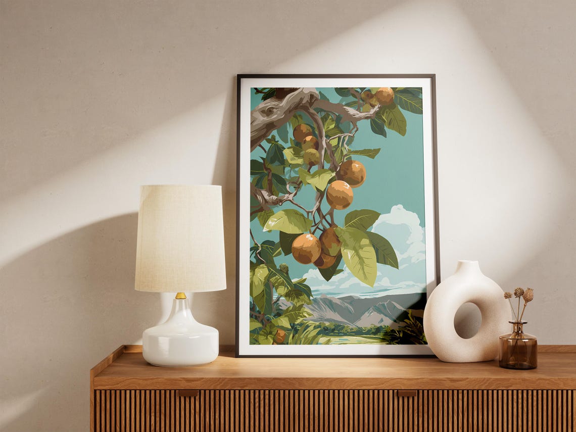 Macadamia Nut Branch Ripe Round Nuts Tropical Botanical Poster - Image 4