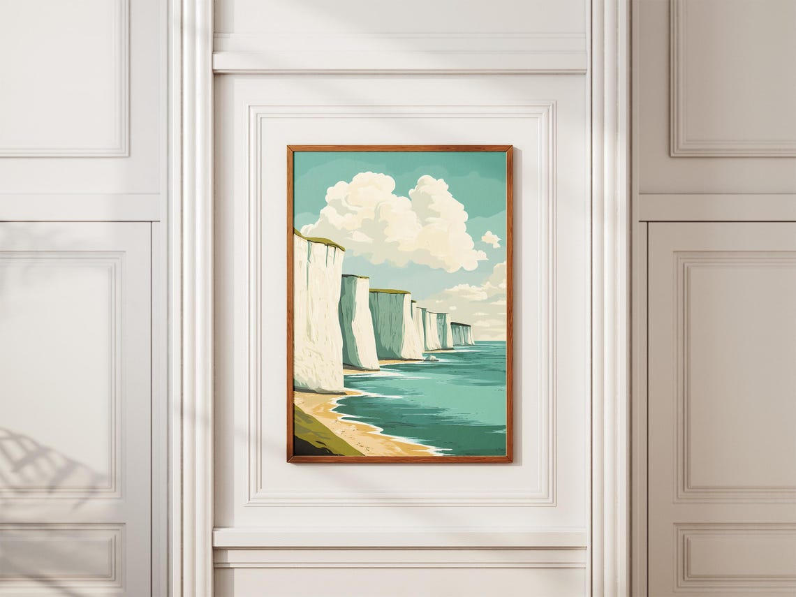 White Cliffs of Dover England Chalk Coastline Landscape Poster - Image 2