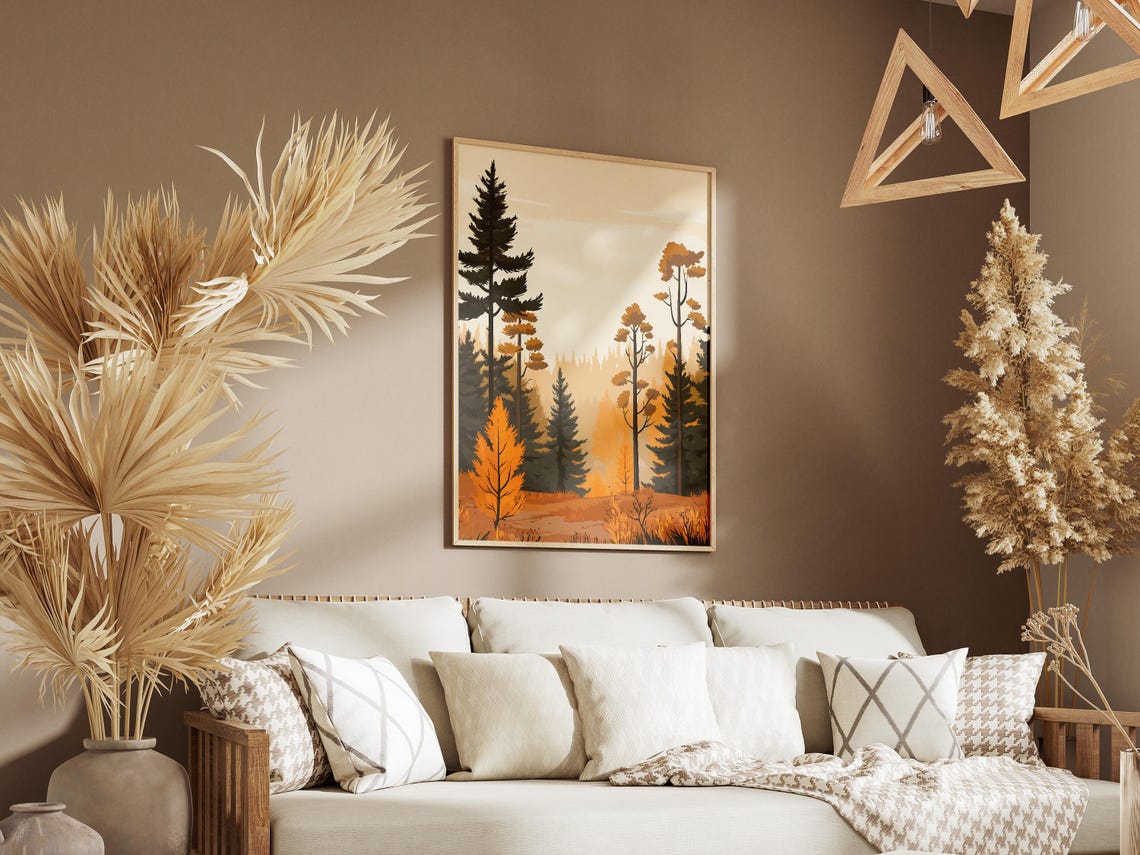 Komi Forest Autumn Golden Pine Trees Warm Fall Foliage Poster - Image 3