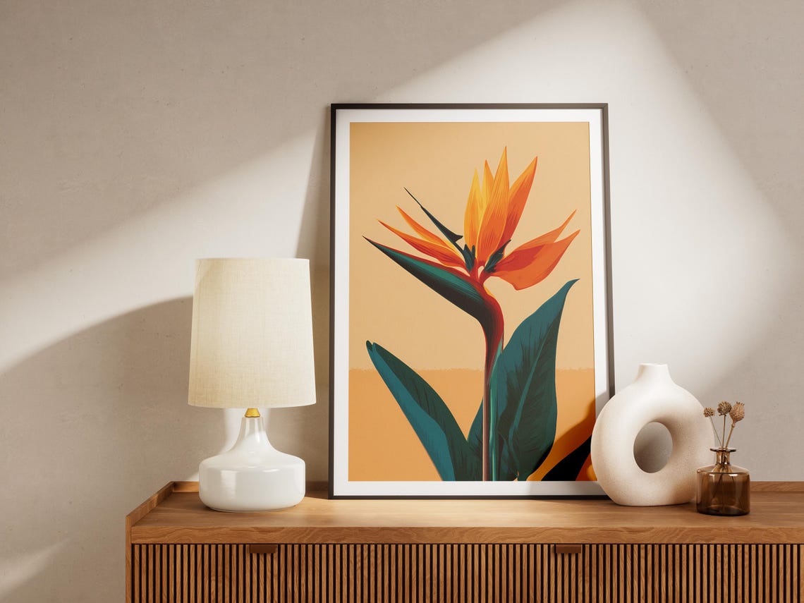 Bird of Paradise Flower Tropical Botanical Illustration Poster - Image 4