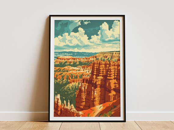 Bryce Canyon National Park Hoodoos Amphitheater Vintage Poster
