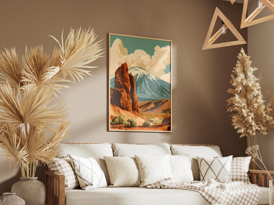 Mount Teide Snowcap Volcano Red Rock Pillar Desert Canary Poster - Image 3