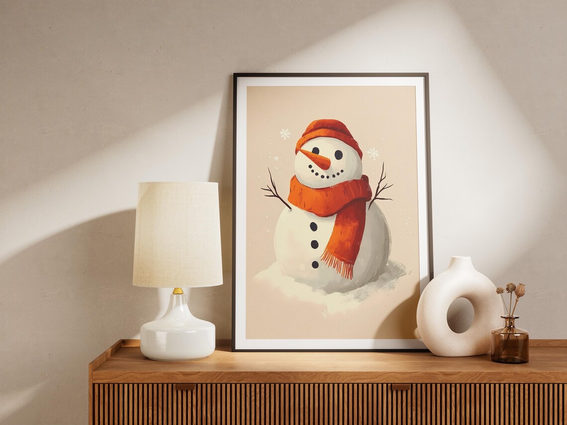 Snowman Christmas Poster, Winter Holiday Decor - Image 5