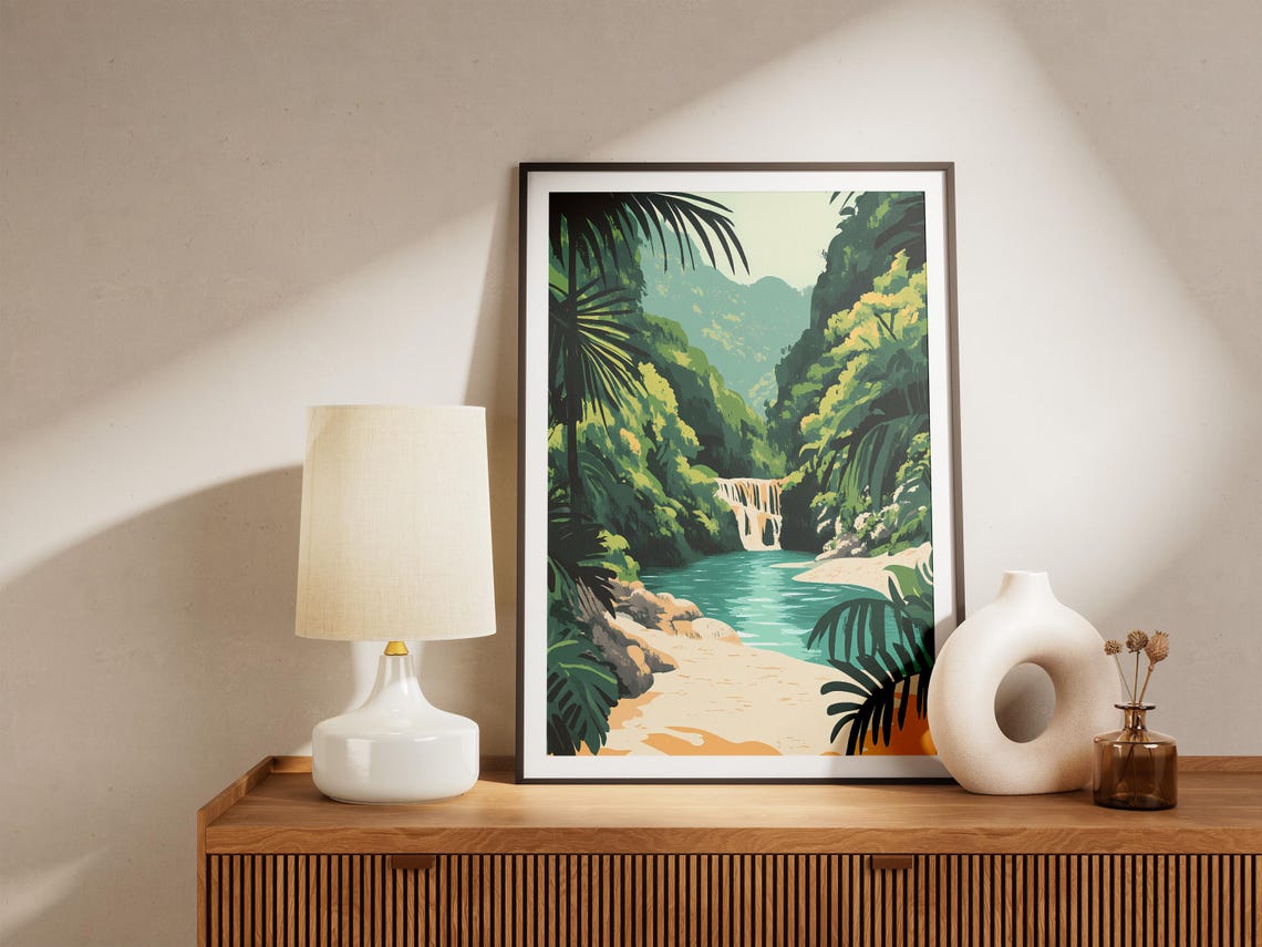 Semuc Champey Waterfall Spilling into Turquoise Pool Jungle Poster - Image 5