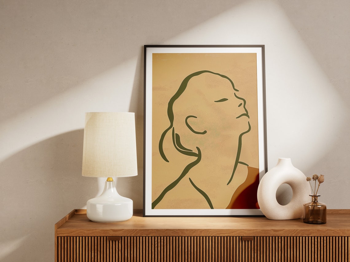 Minimalist Woman Line Art Print Abstract Line Drawing Wall Art Modern Line Art Poster Boho Decor - Image 2