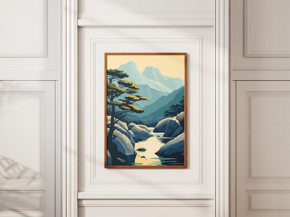 Seoraksan Korea Mountain Stream Pine Rock Valley Landscape Poster - Image 2