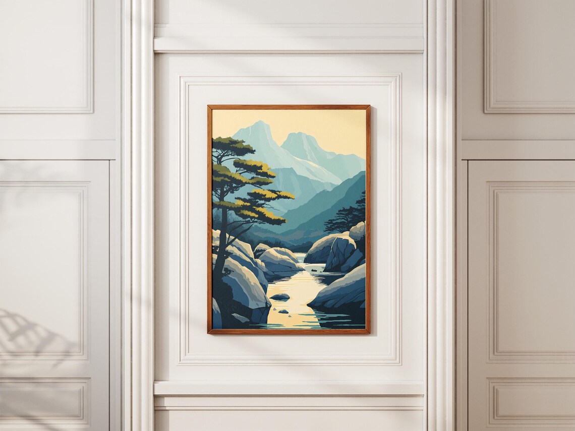 Seoraksan National Park South Korea Illustration Poster Korean Nature Print Travel Poster Asian Landscape Art Modern Minimalist Decor Home - Image 2