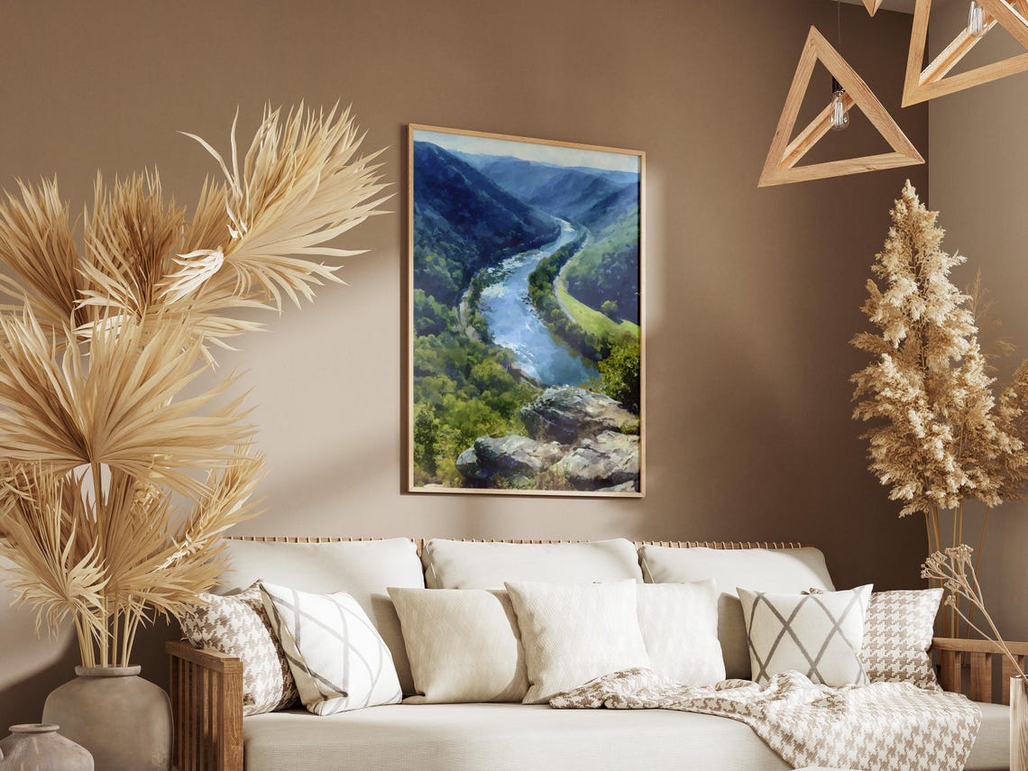 New River Gorge National Park River Valley West Virginia Art Poster - Image 3