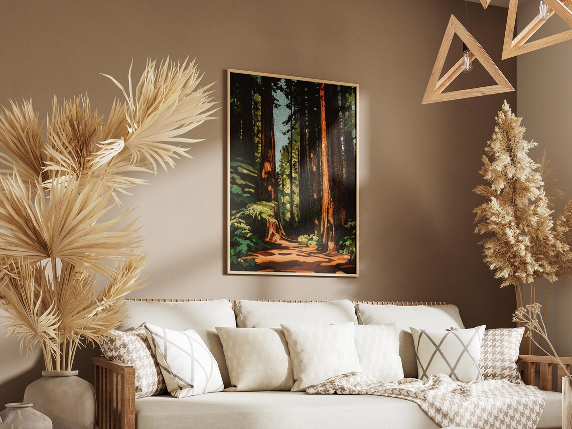 Redwood National Park Towering Forest Trail Vintage Travel Poster - Image 3