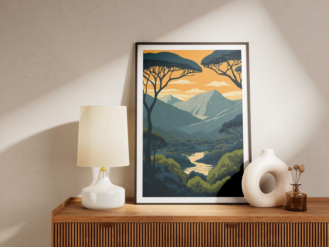 Waza National Park Cameroon Golden Valley River Landscape Poster - Image 4
