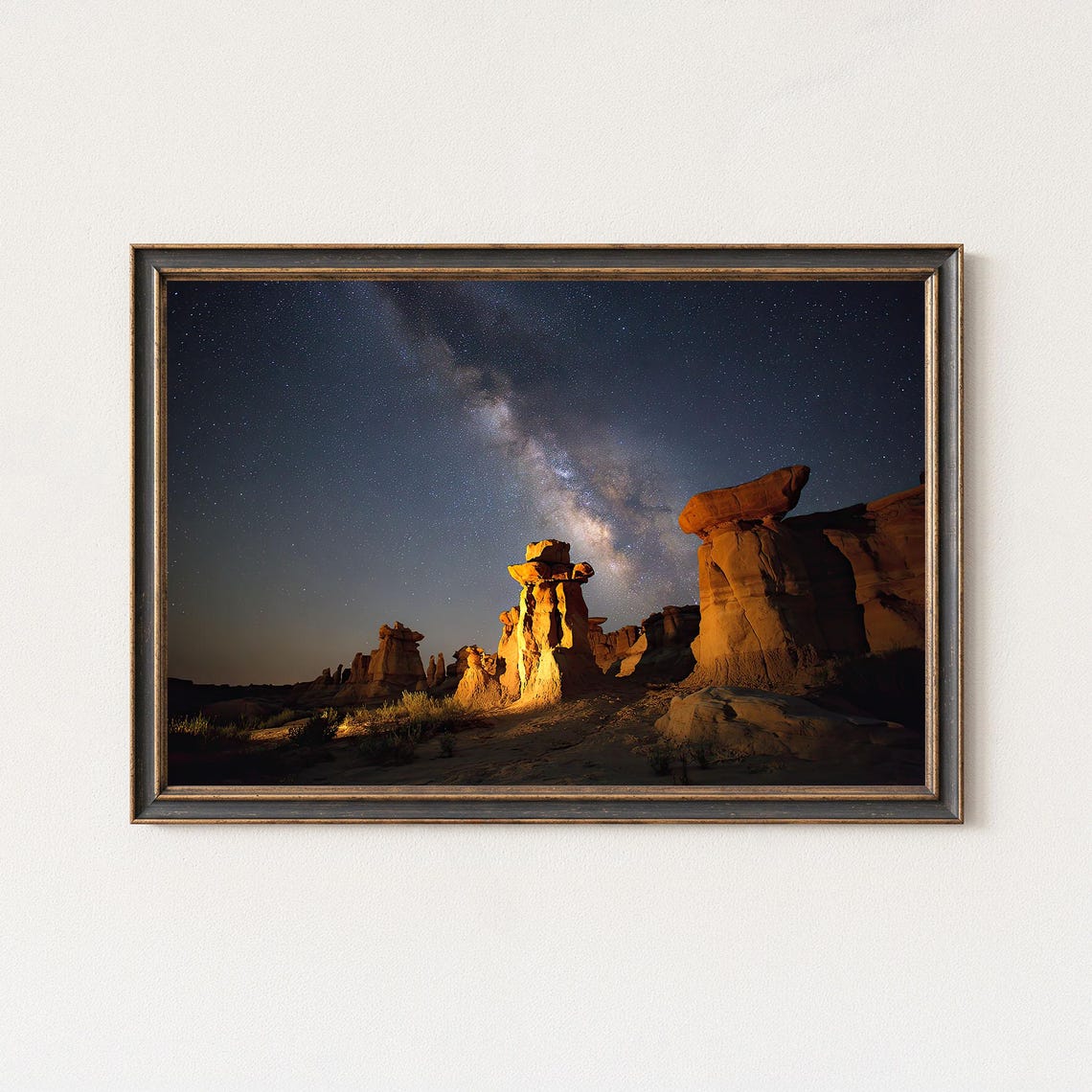 Milky Way Over Desert Hoodoos Night Sky Print