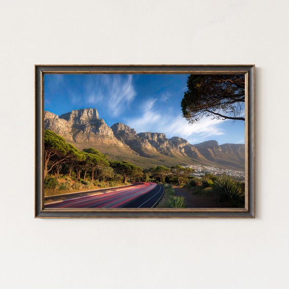 Table Mountain Cape Town Light Trail Panorama Wall Art